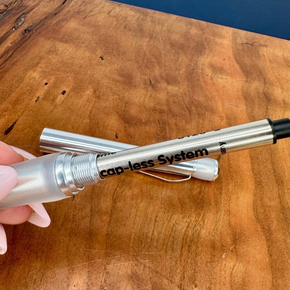 Sensa Zephyr Crystal Silver Ballpoint Pen with Plasmium Gel Grip Chrome + Ink - Picture 8 of 9